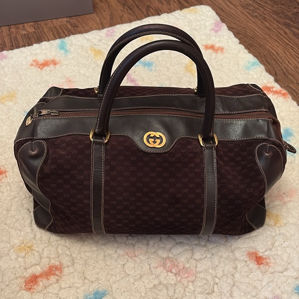 Gucci 1960's - 1970's Vintage Satchel Boston Bag - Espresso Brown